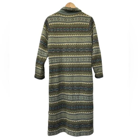 Talbots Nordic Fair Isle Cardigan Sweater S Long Earthy Forest Cottage Outdoors - Picture 3 of 8